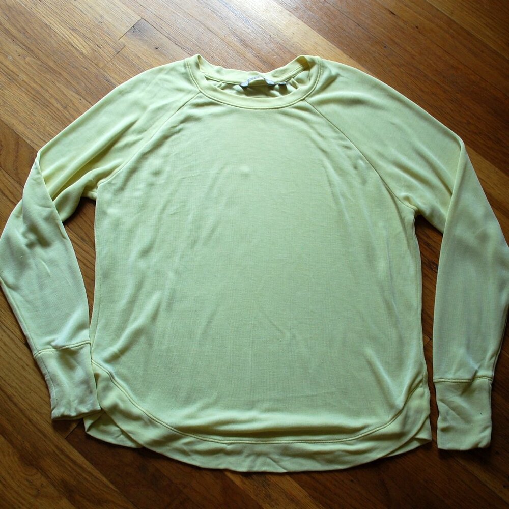 Athleta Mindset Sweatshirt Yellow Tulip Edge Hem Sustainable